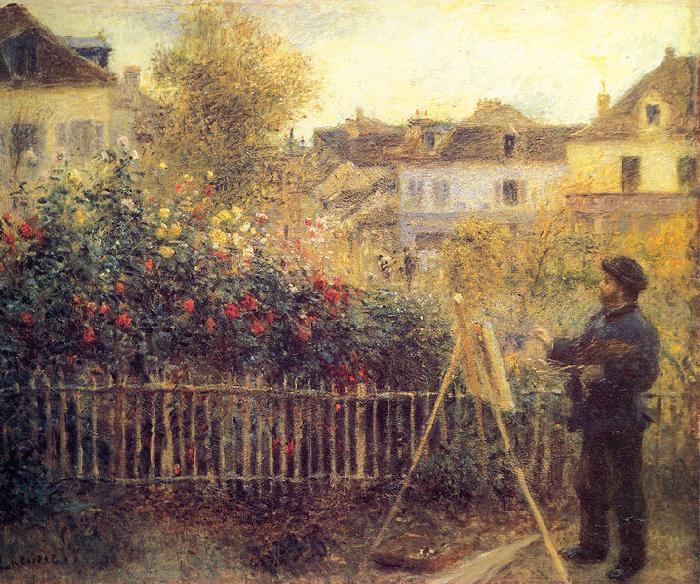 Pierre Auguste Renoir Monet painting in his Garten in Argenteuil Germany oil painting art